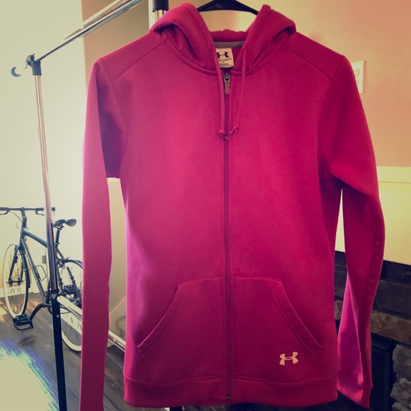 Under Armour Tops - Under Armour Women’s Sm Pink Full-Zip Hoodie